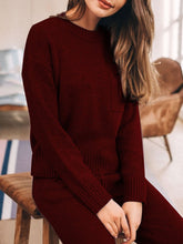 Load image into Gallery viewer, Round Neck Knit Two-piece Suit