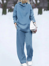 Load image into Gallery viewer, Casual Wild Pure Color Turtleneck Two-Piece Set