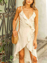 Load image into Gallery viewer, V-neck Camisole Natural Wrap Mini Dress