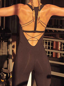Stretch Sports Pull-on Style One-piece Yoga Suit