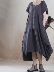 Loose Short-Sleeved Collar Dress