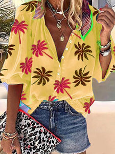 Romantic Summer Casual Loose Print Shirt