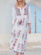 Load image into Gallery viewer, Printed Long Sleeve Loose Dress