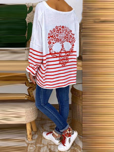 Casual Large Neck Skull Print T-Shirt