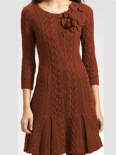 Load image into Gallery viewer, Green Autumn And Winter Elegant Knit Dress