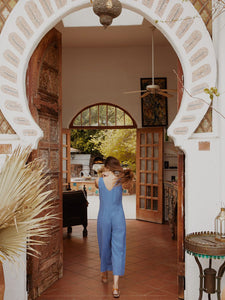 Casual V Neck Sleeveless Jumpsuit