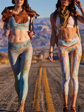 Load image into Gallery viewer, Retro Gradient Rhombus Printed Skinny Fitness Yoga Pants