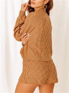 Solid Color Knit Leisure Suits