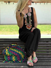 Load image into Gallery viewer, Cut Collar Sleeveless Pure Colour Jumpsuit