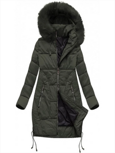 Solid Color Hooded Warm Down Coat