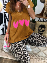 Load image into Gallery viewer, Casual Love Print Top Leopard Trousers Set