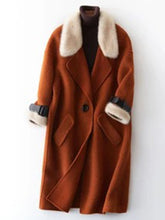 Load image into Gallery viewer, Long Woolen Pocket Warm Coat