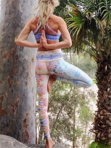 Fashion Gradient Color Printing Skinny Yoga Pants