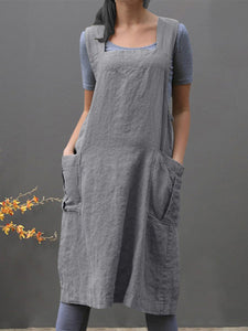 Cotton and Linen Loose Long Dress