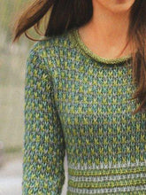 Load image into Gallery viewer, Green Long Sleeve O-Neck Dresses