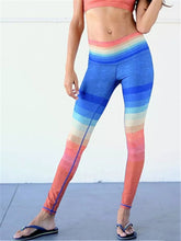 Load image into Gallery viewer, Gradient Striped Print Yoga Pants
