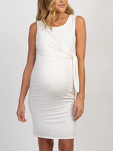 Load image into Gallery viewer, Sleeveless Gathered Side Tie Maternity Dress