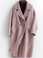 Load image into Gallery viewer, Long Woolen Solid Color Warm Coat