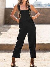 Load image into Gallery viewer, Embroideried Casual Solid Color Straps Pockets Jumpsuit