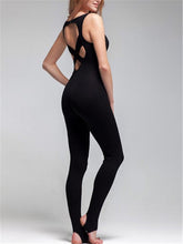 Load image into Gallery viewer, Solid Color Cutout Tight Hip Fitness Yoga Jumpsuit