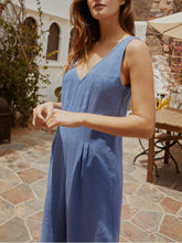Load image into Gallery viewer, Casual V Neck Sleeveless Jumpsuit