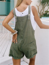 Load image into Gallery viewer, Casual Simple Solid Color Cotton Linen Jumpsuits