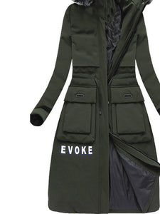 Hooded Letter Pocket Down Coat