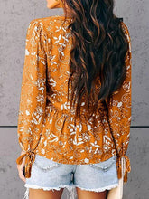 Load image into Gallery viewer, Printed Folds V-Neck Long Sleeve Shirt