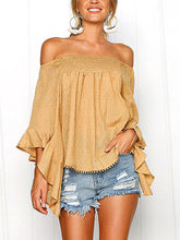 Load image into Gallery viewer, Off-the-shoulder Cotton-linen Top