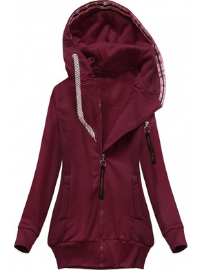 Fashion Solid Color Hooded Large Size Coat