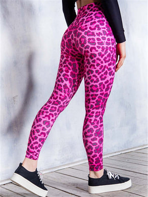 Crazy Leopard Print High Waist Hip Yoga Tights