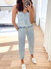 Load image into Gallery viewer, Women&#39;s Casual Drawstring Denim Sleeveless Jumpsuit