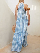 Load image into Gallery viewer, Bohemian Vacation Beach Check Maxi Dress