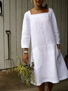 Cotton and Linen Casual Dress