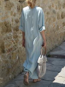 Comfortable Casual Loose Cotton Linen Long Dress