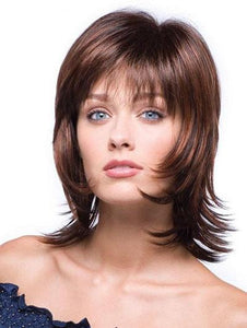 Dark Brown Short Micro Curly Air Bangs Synthetic Wigs