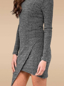 Crew Neck Casual Knitting Dresses