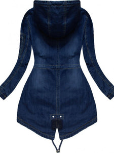 Denim Patch Long Sleeve Coat