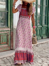 Load image into Gallery viewer, Bohemian Printed Contrast-paneled Casual Dress