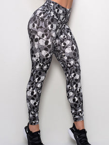 Skull Print Tight Yoga Pants