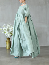 Load image into Gallery viewer, Ruffle Princess Dress Linen Maxi Dress