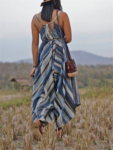 Bohemian Retro Casual Loose Tie Dye Jumpsuit