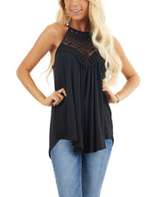 Load image into Gallery viewer, Sleeveless Halter Tank Top with Crochet Details