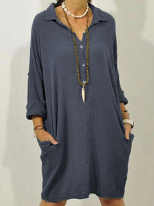 Cotton and Linen Casual Dress