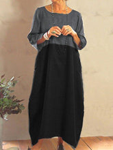 Load image into Gallery viewer, Cotton-blend Casual Plain Crew Neck Maxi Dresses