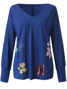 Long Sleeve Floral Printed Casual Blouse