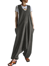 Load image into Gallery viewer, Pure Color Sleeveless Loose Casual Jumpsuit Overalls With Pockets