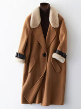 Load image into Gallery viewer, Long Woolen Pocket Warm Coat