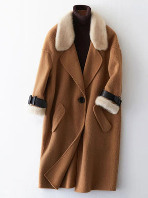 Long Woolen Pocket Warm Coat