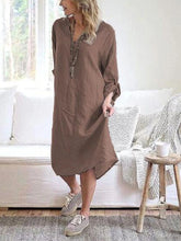 Load image into Gallery viewer, Cotton and Linen Casual Dress